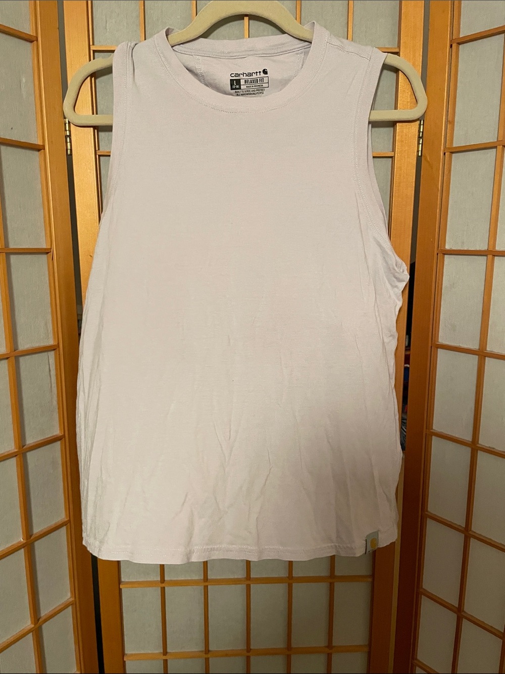 Carhartt Women’s Size L Relaxed Fit Sleeveless Tank Top Lavender Tencel Fiber